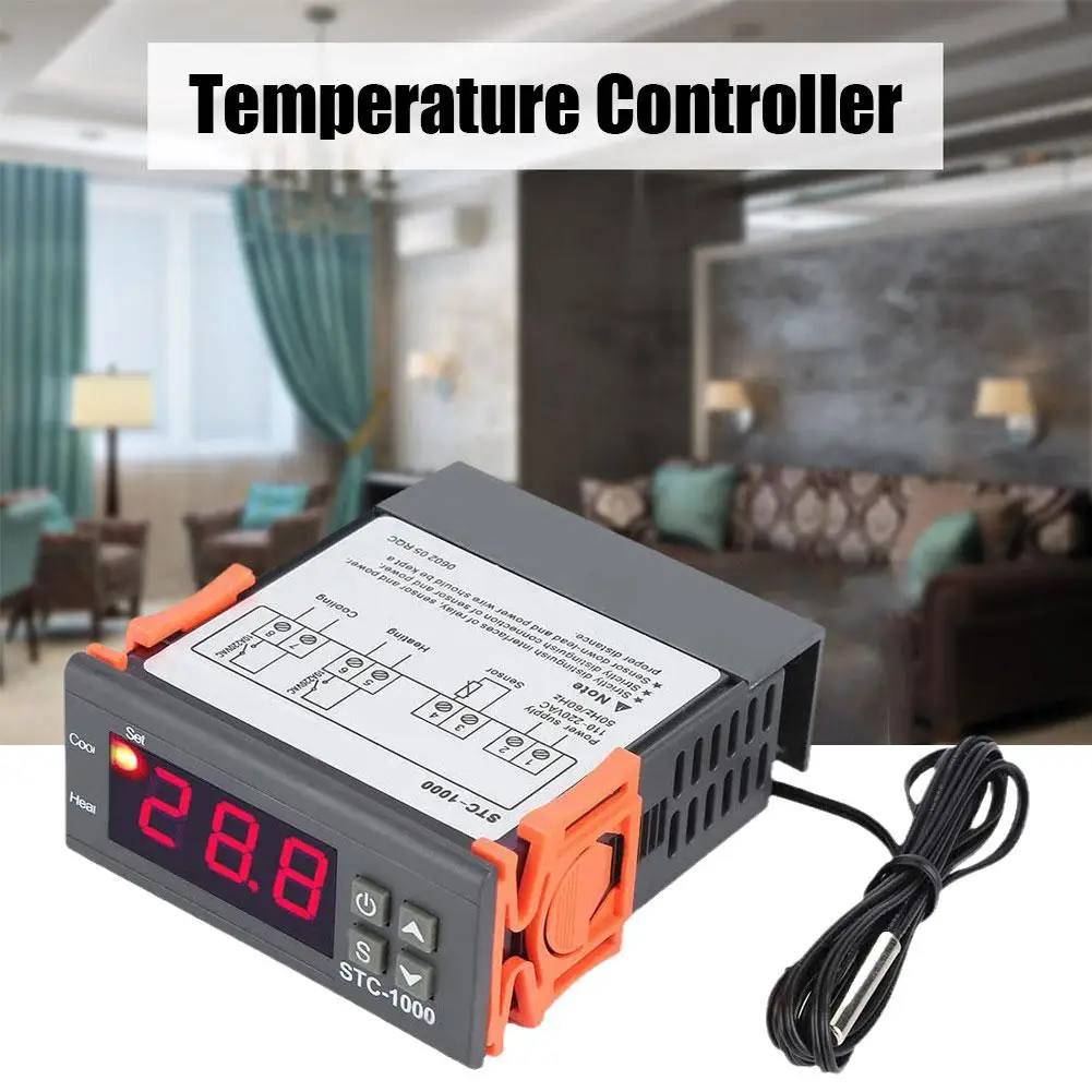 LED Digital Thermotast Relay Temperature Controller NTC Sensor Heating Cooling For Domestic Freezer Water Tanks Refrigerato Q8G8