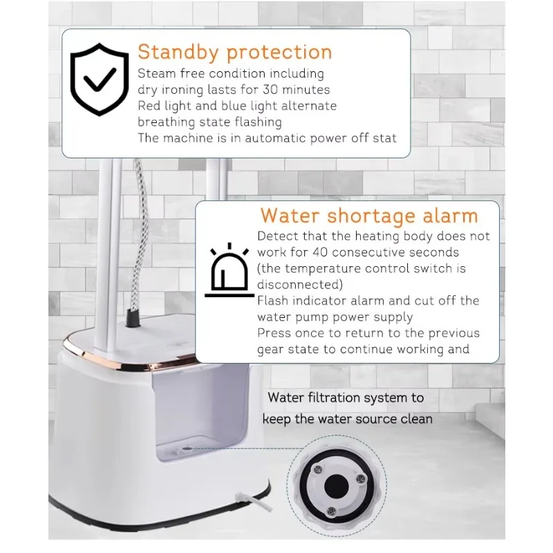 2026 Professional Grade New Style Large Ironing Board Double Hot Iron Wet/Dry Garment Steamer for Wrinkle Household Hotel 3