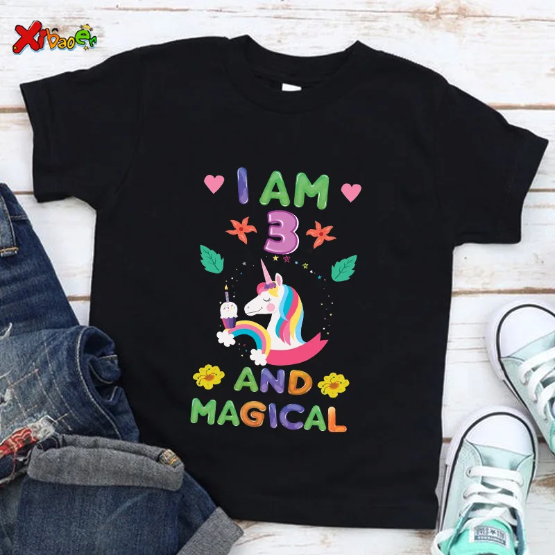 Camiseta de unicornio para niños y niñas, ropa de dibujos animados para bebé, Sudadera con capucha para niño y niña, camisetas personalizadas de unicornio 2022