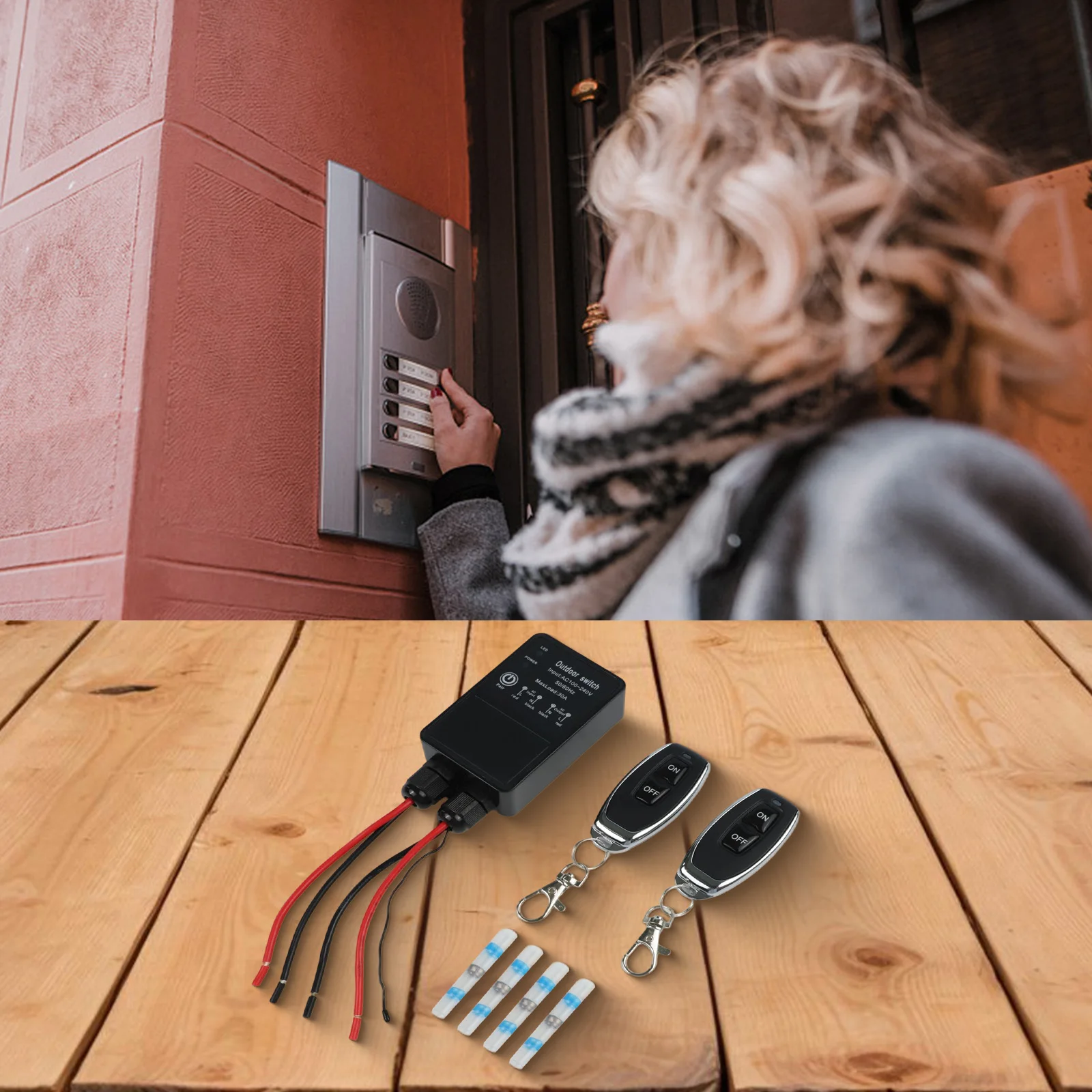 Advanced 30A Waterproof Relay Receiver with Remote Control for Outdoor Lamps and Pumps 433MHz Wireless Technology
