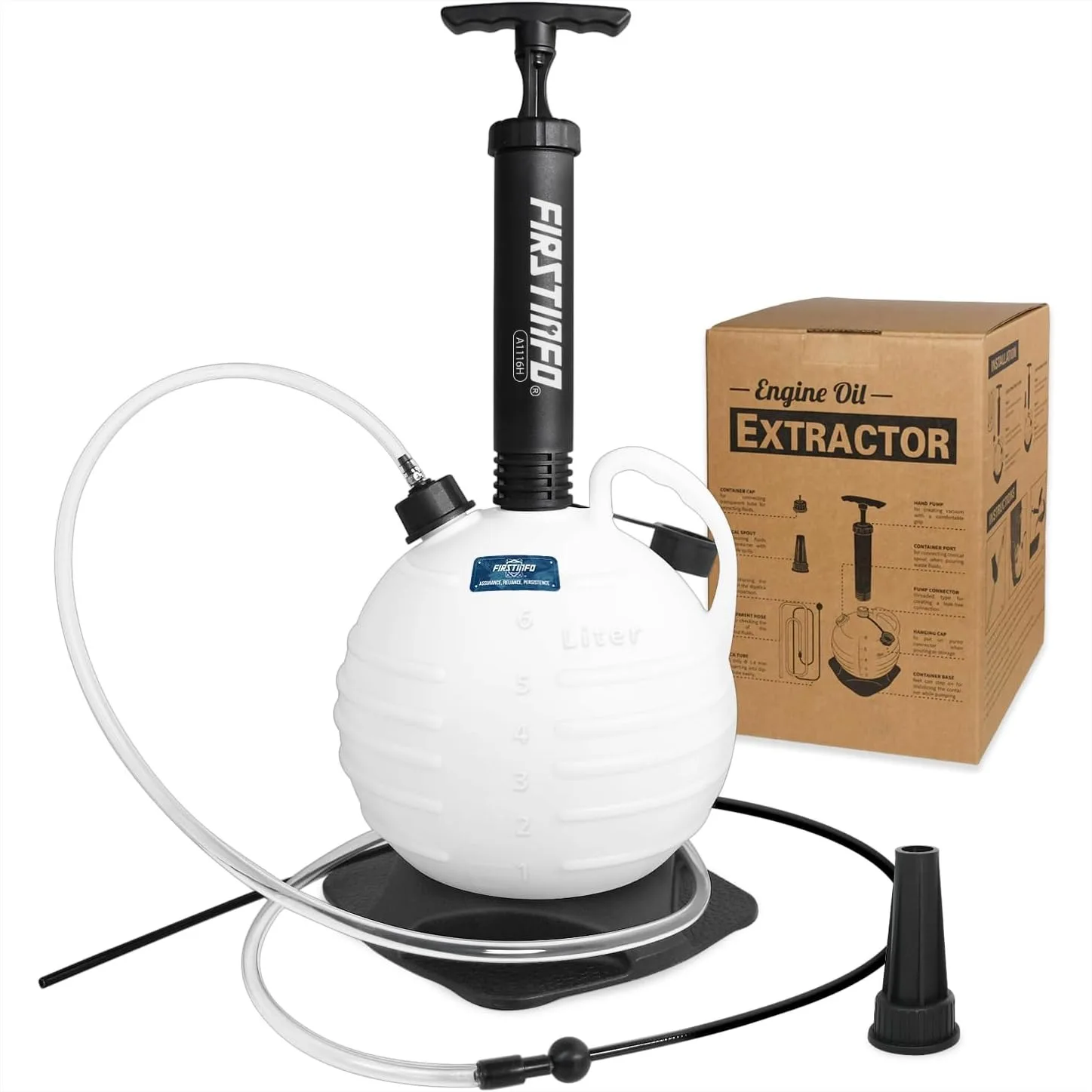 Extractor de Aceite Manual de 6L con Manguera de 59 Pulgadas para Automóvil, Motocicleta y Barco