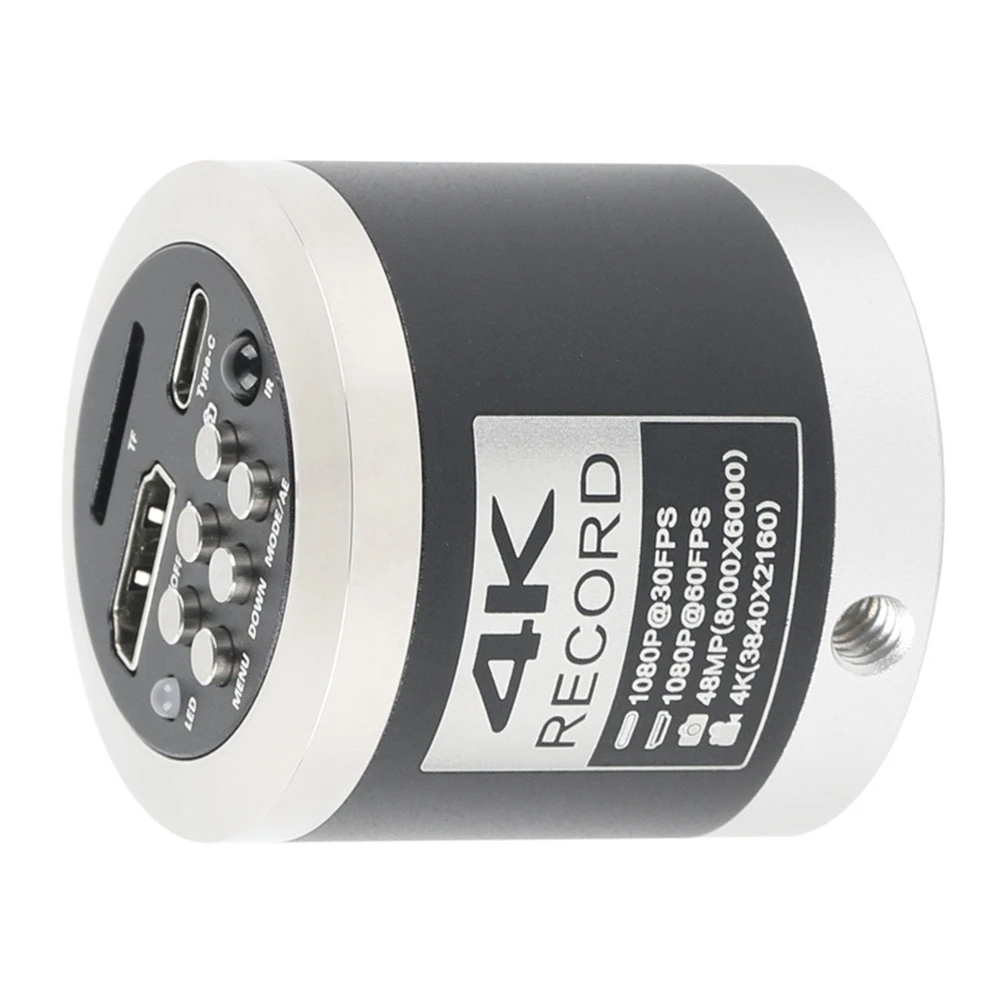 48MP 4K 1080P 60FPS Industrial Digital Video Type C Microscope CMount Camera for PCB Soldering Phone Repair EU Plug