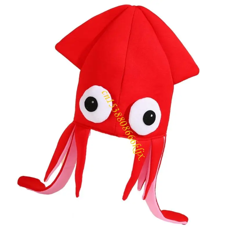 Grappige cartoon devilfish hoed zachte stof kostuum accessoire voor kinderen volwassenen feesten 066c