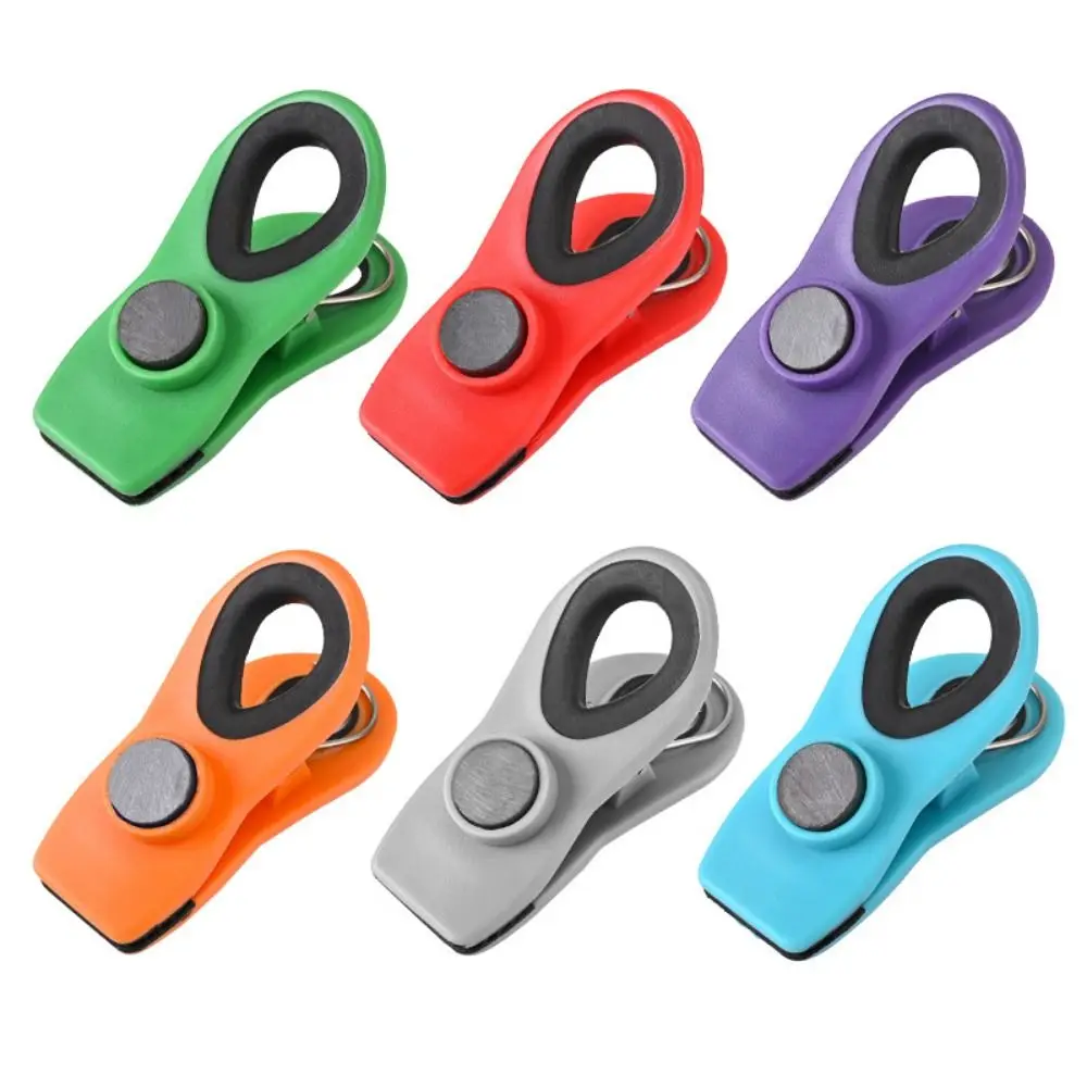 Moisture-proof Refrigerator Magnetic Clip Food Grade Non-slip Memo Note Magnet Clip Strong Magnet Food Sealing Clip Snack