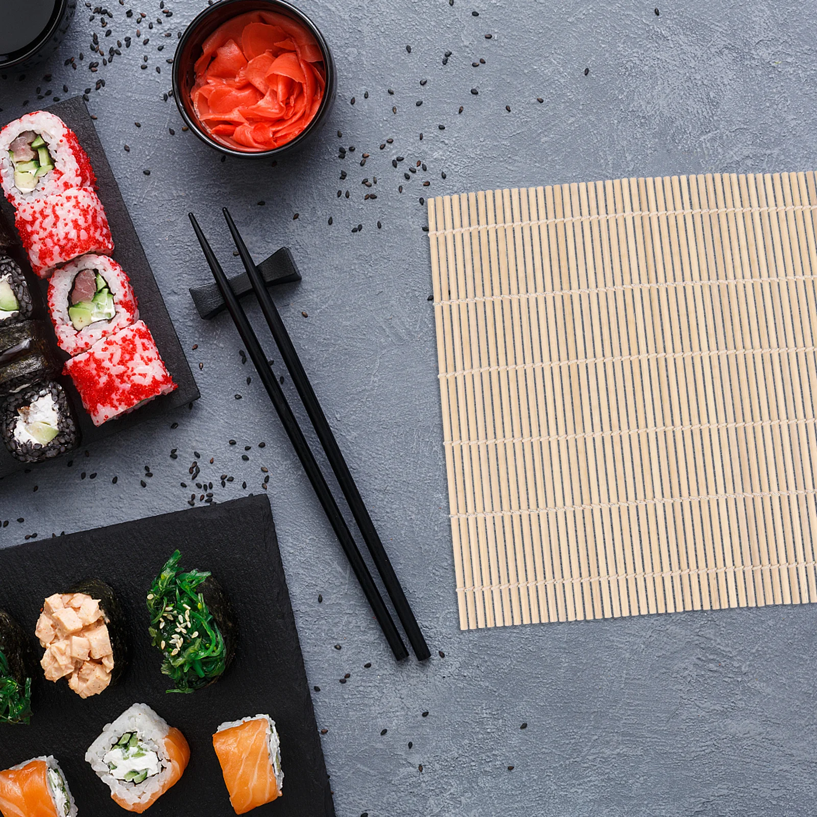 

4 Pcs Sushi Gadget Homemade Rice Rolling Mat Making Pads Tray Kitchen Utensil Section Tool