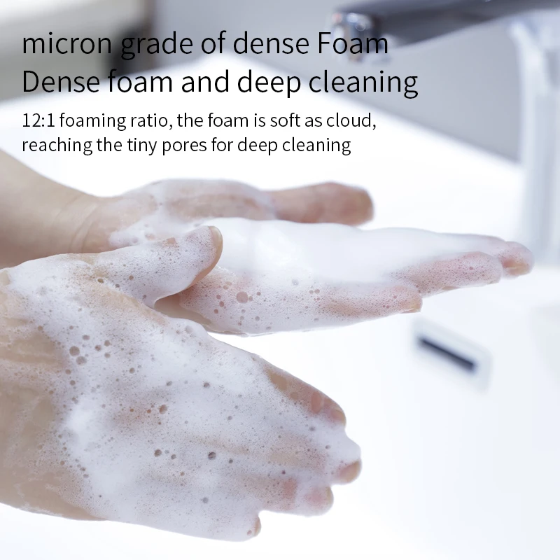 2023 New Automatic Foam Soap Dispensers Bathroom Smart Washing Hand Machine with USB Charging White High Quality ABS Material