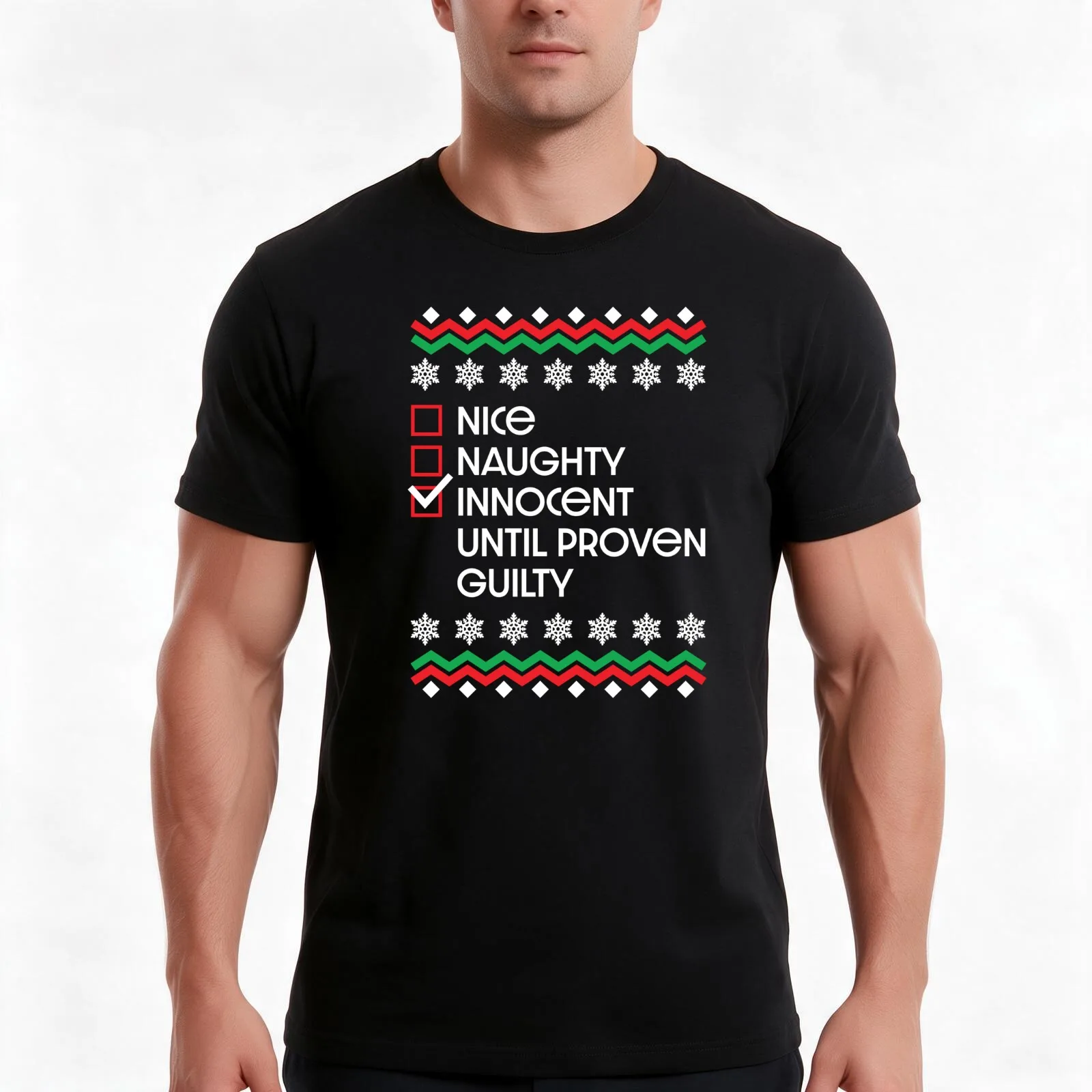Nice Naughty Innocent Until Proven Guilty T-Shirt Summer Casual Cotton Tee Oversized Streetwear Tops Vintage Graphic Print