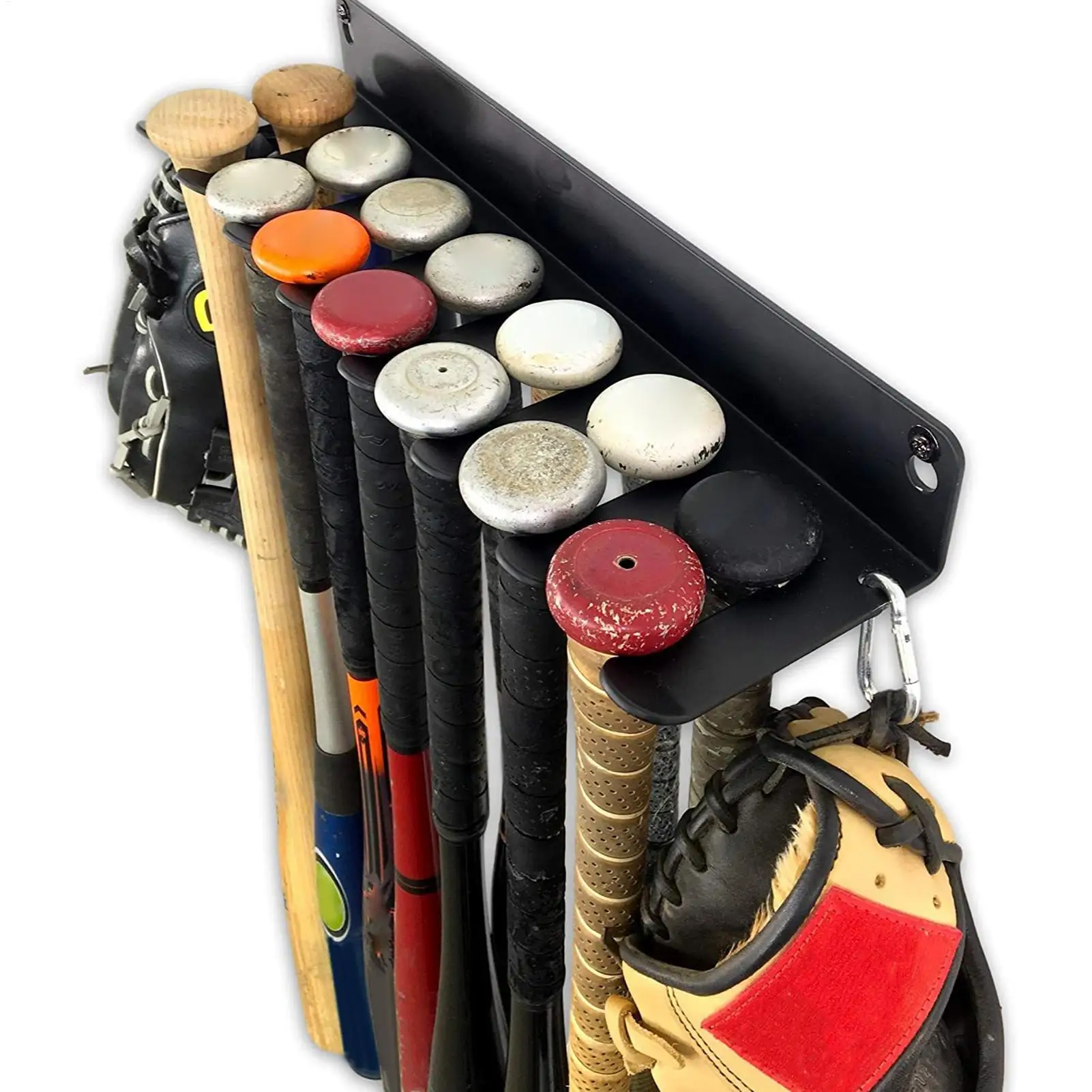 Baseball Bat Wall Mount Wall Baseball Bat Storage Holder Multi-Slot Organizer to Display Equipment for Ball Sport School Gym
