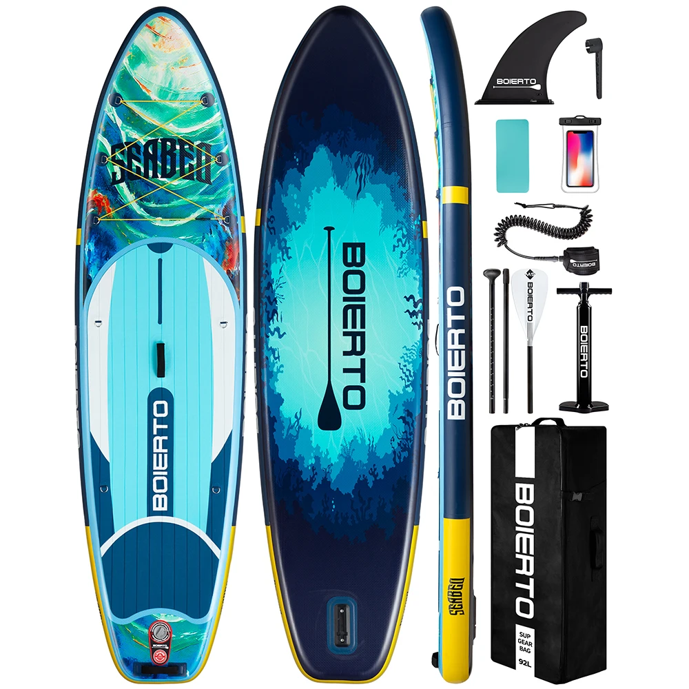 

BOIERTO Inflatable Stand Up Paddle Board 10'8''x34''x6'' Ultra Wide Adult Water Sports With Accessories Sup Board