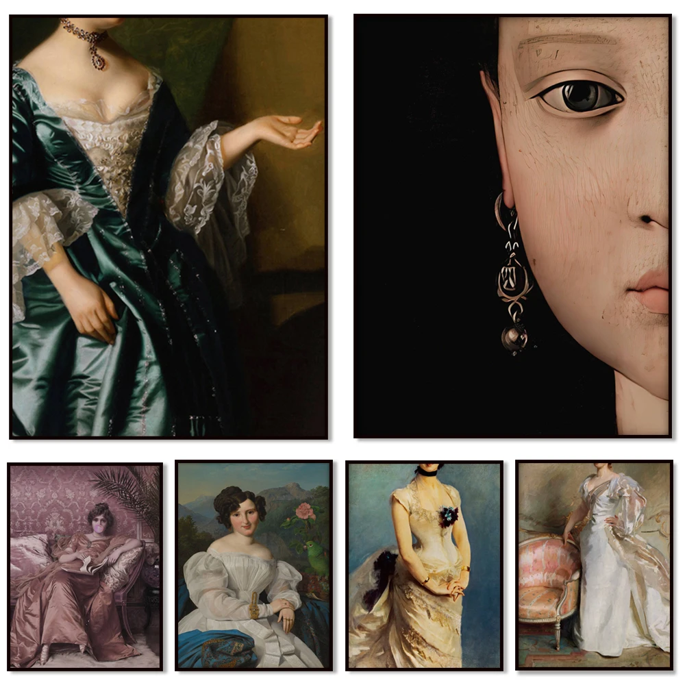 

Vintage oil painting portrait, dark academic art, alter art, renaissance prints, baroque art, moody wall art gallery decor poste