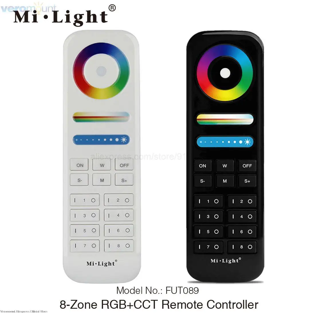 

Miboxer Milight FUT089 2,4 ГГцRF 8-зонная группа RGB + CCT сенсорный пульт дистанционного управления для одноцветных ламп CCT RGB RGBW RGBCCT или серии светодиодных лент