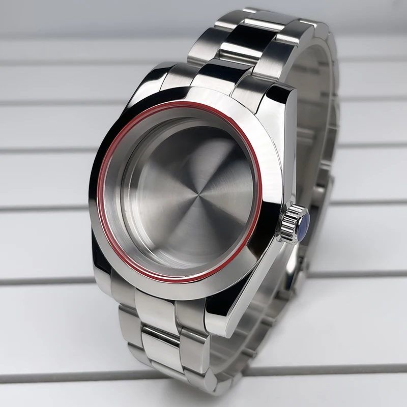 NH35 Case Lighting Green Gasket Bezel Stainless Steel OYS Bracelet Sapphire Glass SKX Mod Parts NH35 NH36 Movement Watch Case