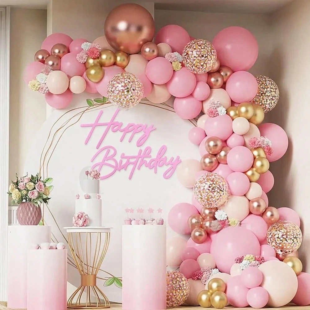 1 Stück Happy Birthday Hintergrund-Dekoration Filz-Geburtstagsschild für Ballonbögen Hintergrund-Deko Geburtstagsparty-Dekoration Foto-Requisiten – Detail 4