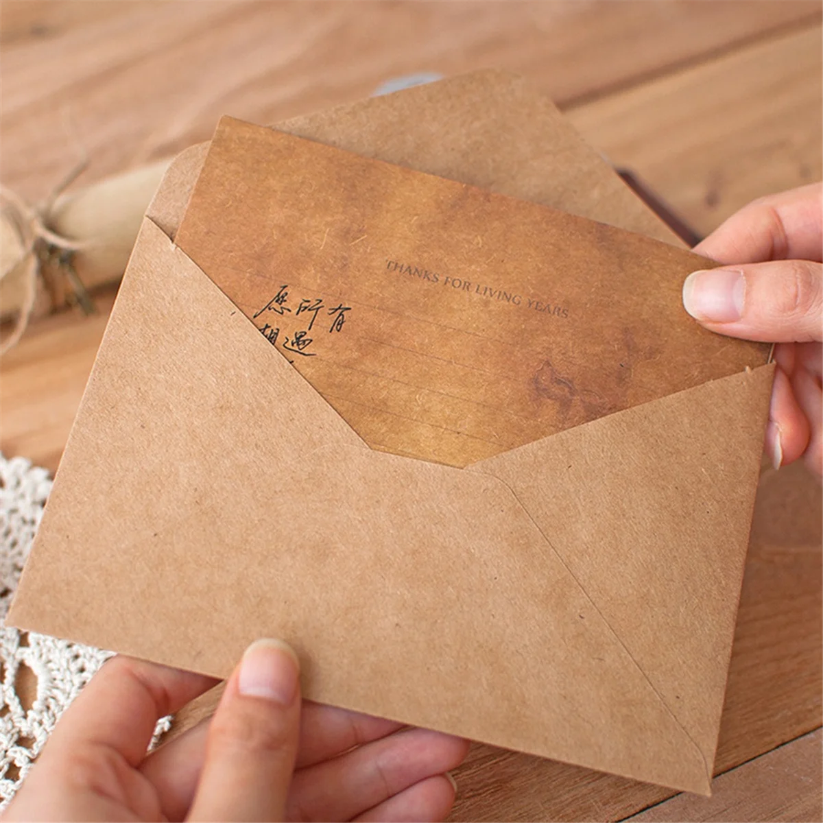 Gfc-12 Pcs Vintage Kraft Paper Writing Paper European Style Paper for Letter Writing Letter Paper Stationery Number 4
