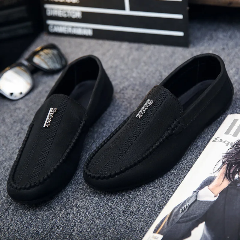 Loafers Heren 2024 Nieuwe Heren Zomer Casual Schoenen Koreaanse Versie Lage Voet Cover Luie Schoenen Tsutsu Mode Schoenen