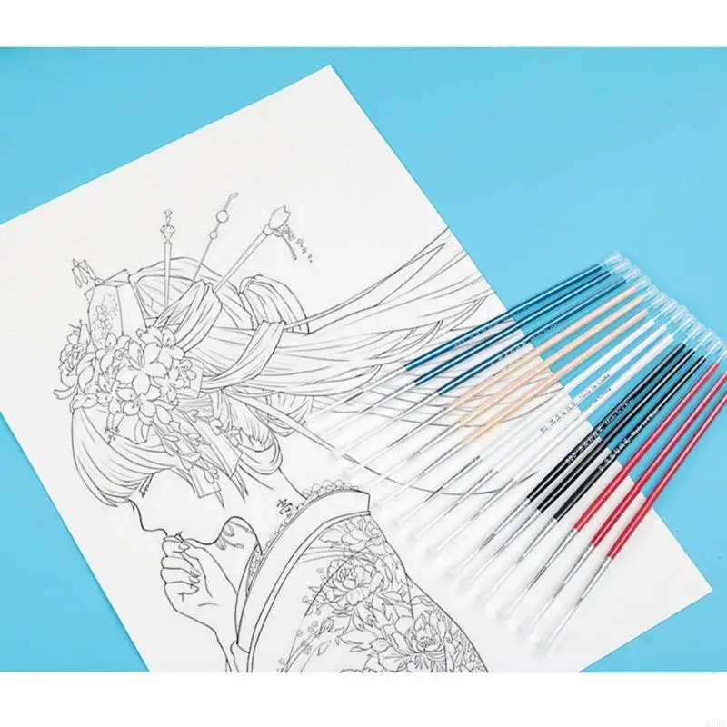 Q5WA 3 chiếc 0 00 000 Móc Dòng Bút Chuyên Nghiệp Đầu Mịn Vẽ Cọ Acrylic