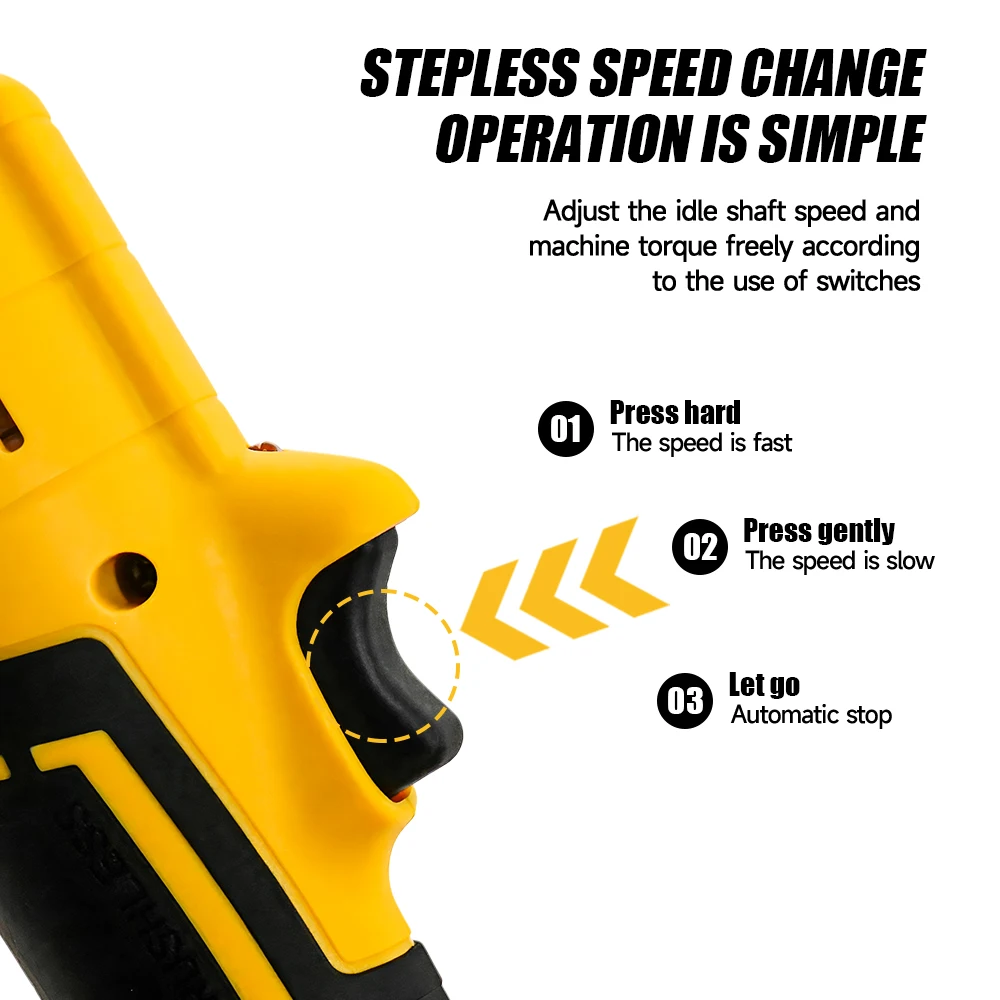 M-WALK 1/2 Inch Brushless Electric Ratchet Wrench 3/8 Inch Cordless Variable Speed Impact Driver Tool For Dewalt 20V Battery Pin image 5