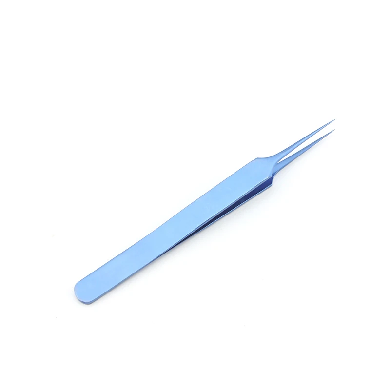 Microinstrument Ophthalmic Tweezers 11cm Straight Tip Tweezers Vascular Tweezers Extremely Fine Head 0.1mm Non-Injury Tweezers