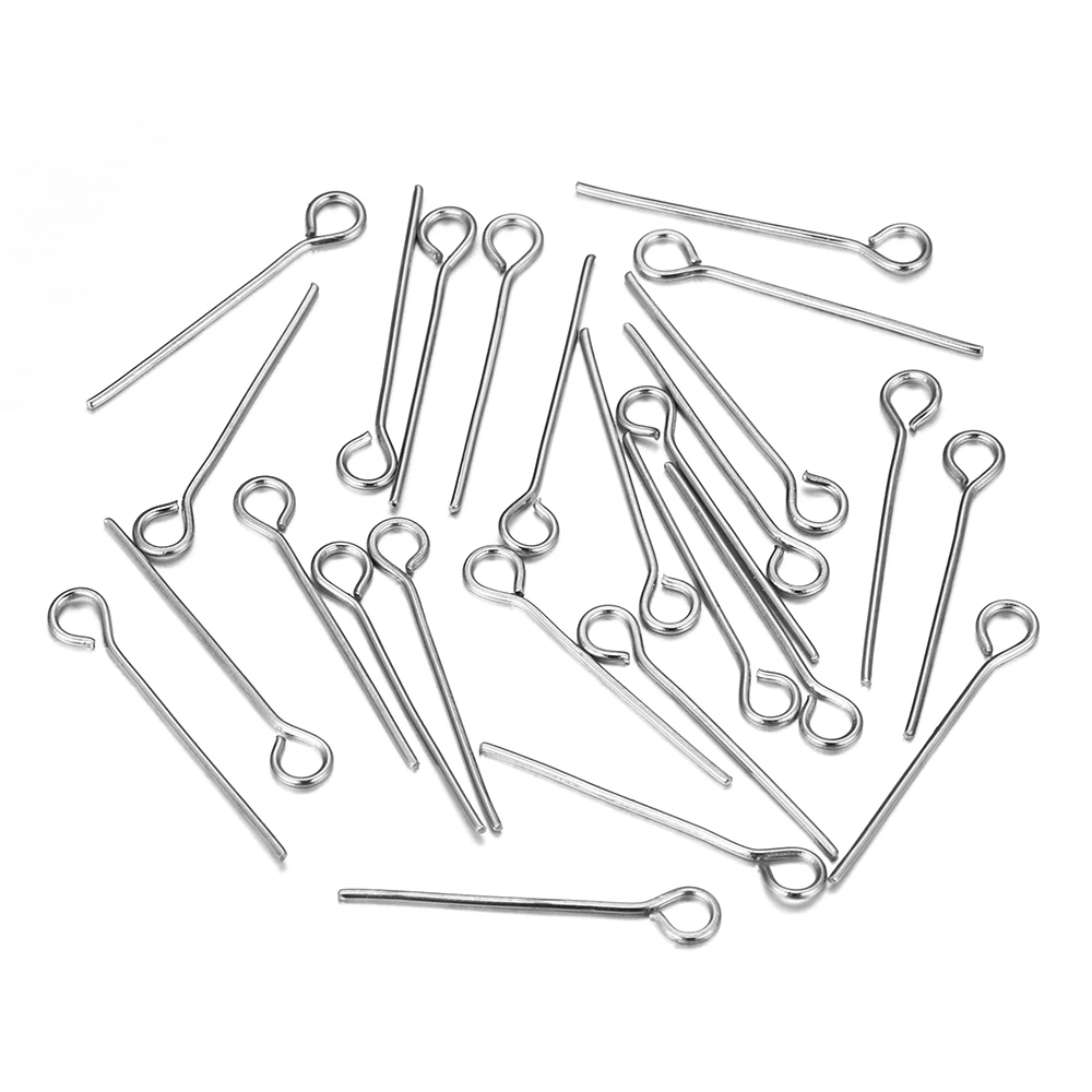 100 sztuk ze stali nierdzewnej 15-50mm otwór płaska główka szpilki złoty otwór szpilki do koralików bransoletka kolczyki naszyjnik DIY tworzenia biżuterii — zdjęcie 5