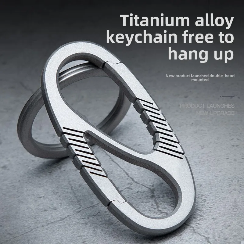 Titanium alloy men's car keychain key case for men creative personality upscale key chain key chain ring