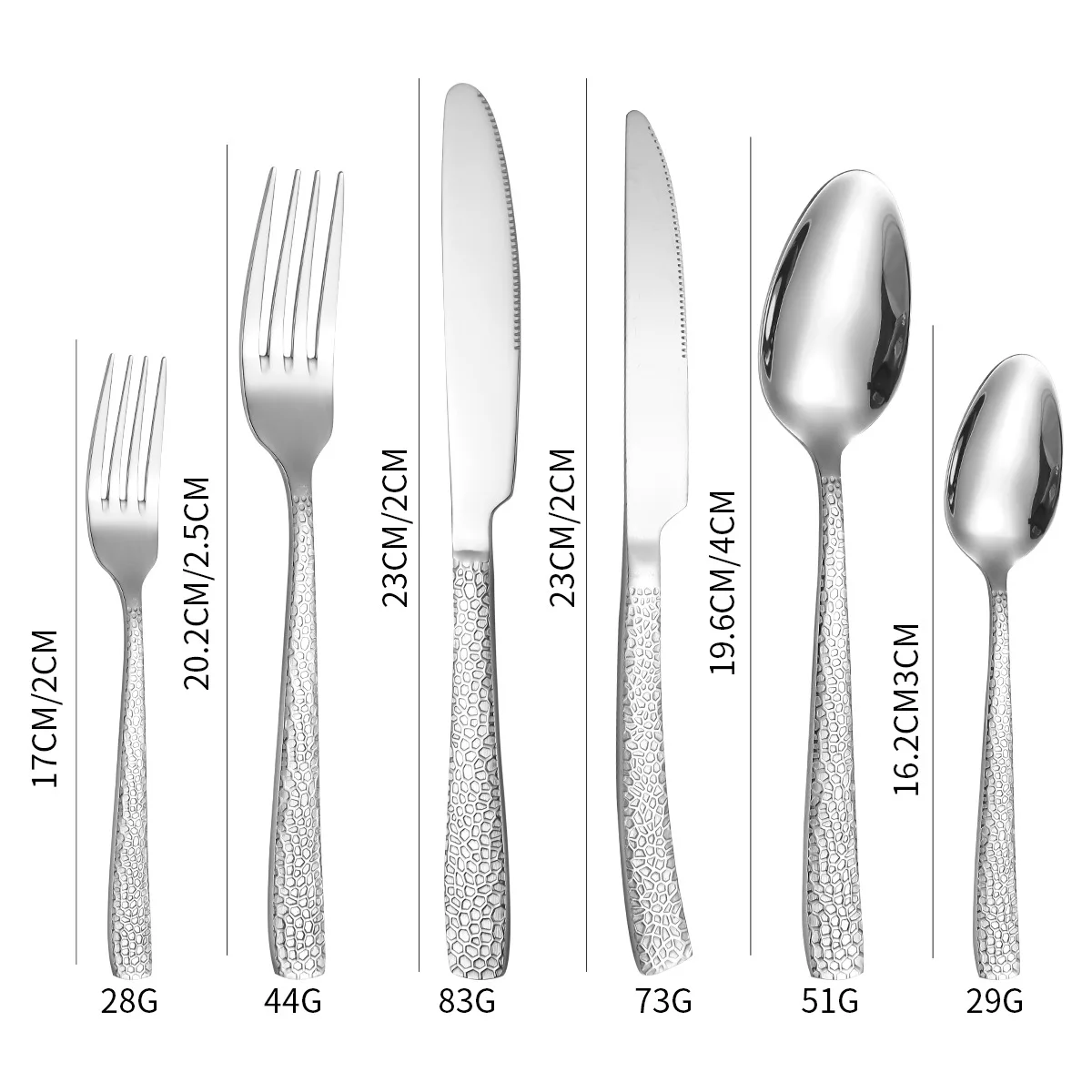 

Stainless Steel Tableware Set, Square Handle, Serpentine, Knife, Fork and Spoon, Western Food Set, 6Pcs