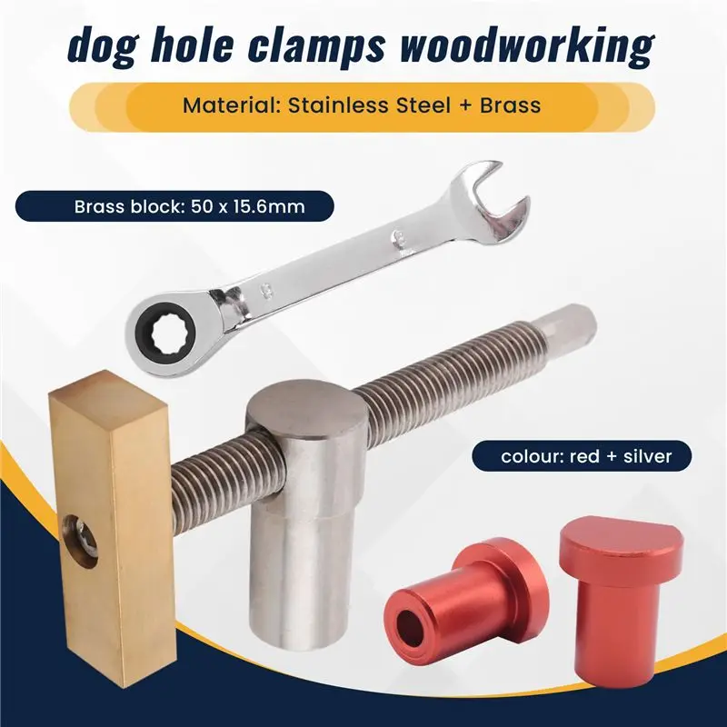 Lightweight Woodworking Bench Dog Clamps With Bench Dog Stop Sets, Clip Clamp Fixture Vise Benches Joinery Carpenter Tools