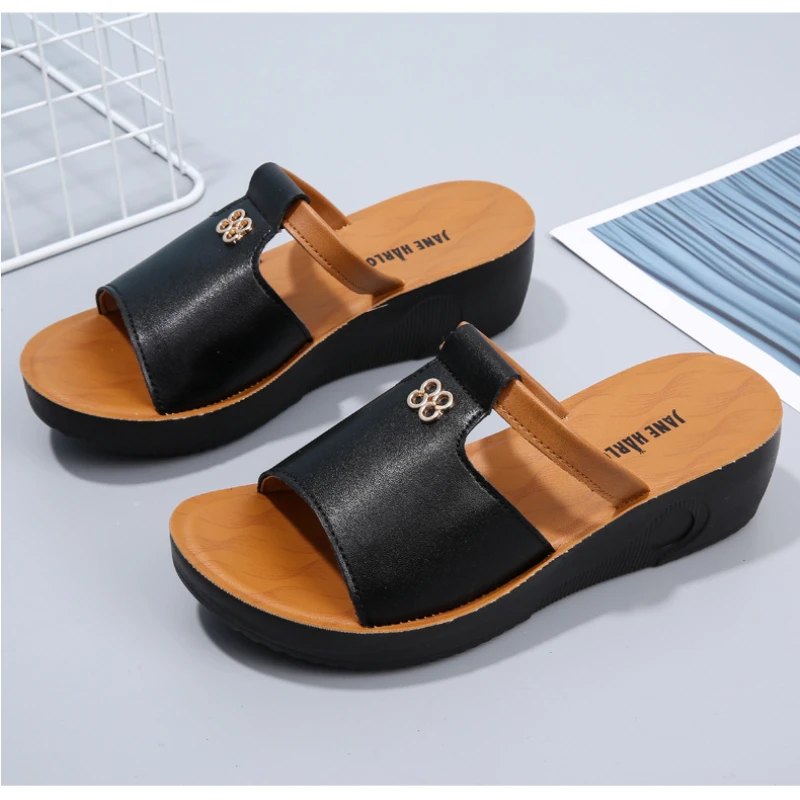 Platform Slippers Outdoor Fashion Wedges Shoes for Women Casual Increase Woman Sandals Non-slip Leisure Ladies Slipper Sandalias