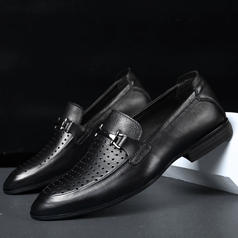 Italy Luxury Brand Fashion Men Casual Shoes Loafer Shoes Men Genuine Leather Slip-on Formal Shoes Moccasins Handmade Man Shoes