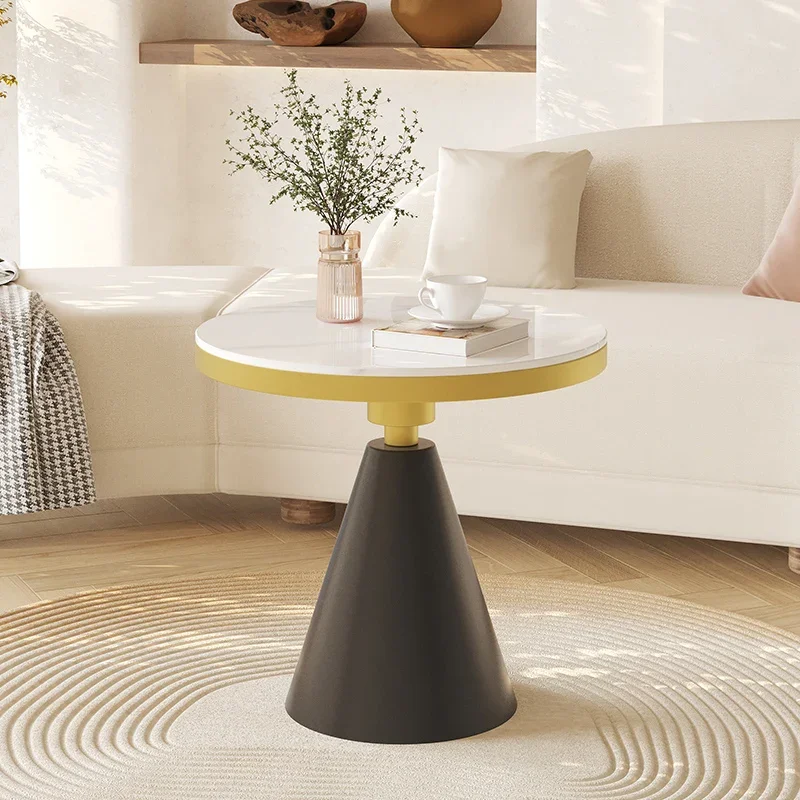 Moderne woonkamer salontafel witte ronde marmeren minimalistische kleine salontafels