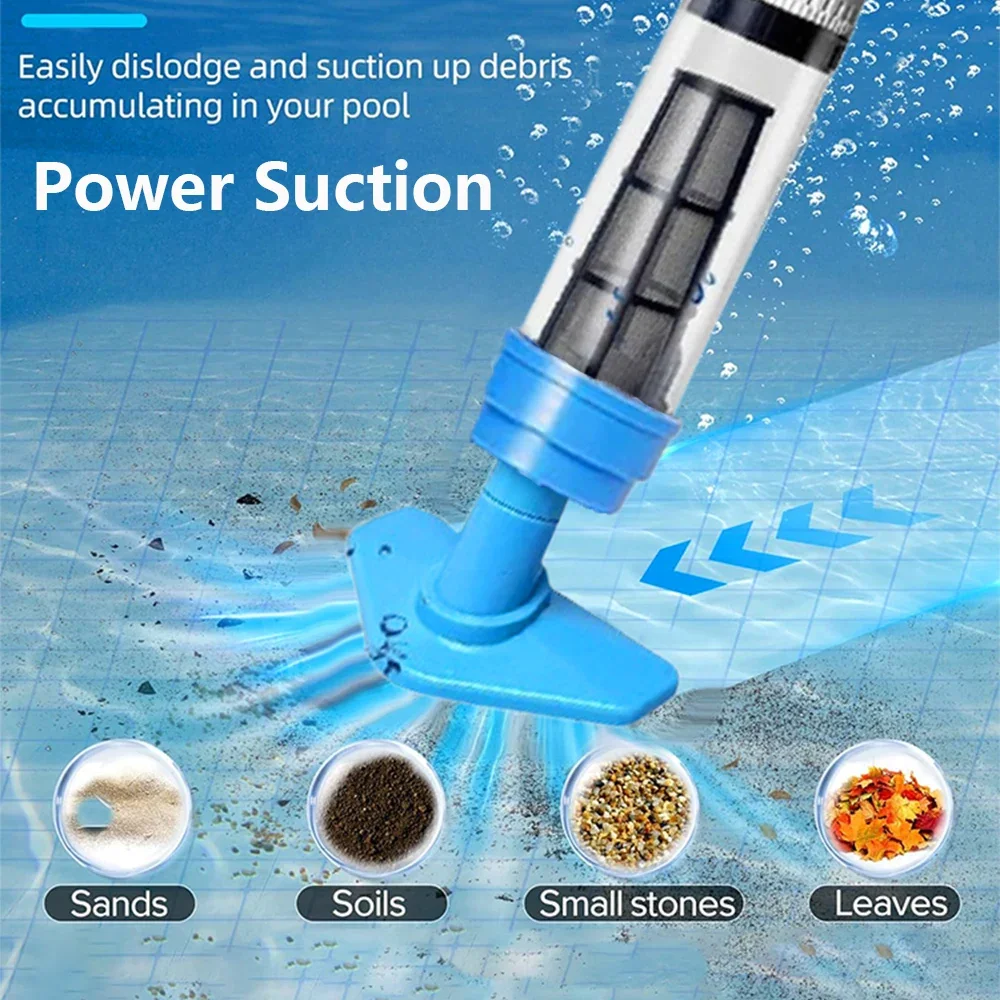 Handheld Rechargeable Pool Vacuum Cleaner for Spas Hot Tubs Small Pools with Automatic Immersion Detector Bristle Suction Nozzle