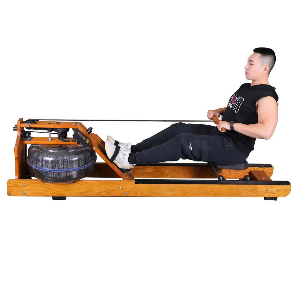 

Solid Wood Seated Water Rowing Machine Gym Equipment