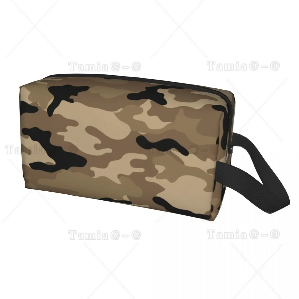 Brown Camo Pattern Cosmetic Bag Women Fashion Big Capacity Camouflage Makeup Case Beauty Storage Toiletry Bags