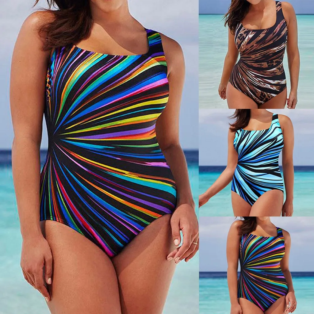 Women's Bikini One-Piece Sexy Swimdress surf boho Swimwear Wrap control-abdomen Summer sport Bathing-Suit tankini Beach-Dress