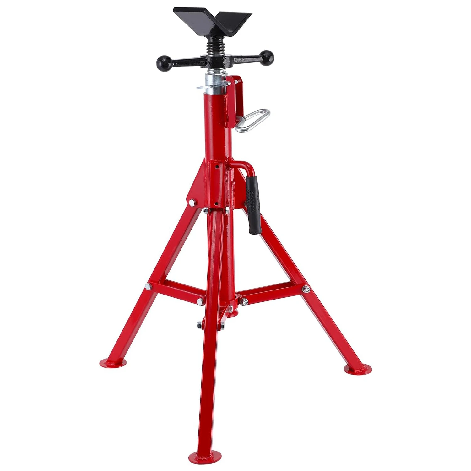 

Подставка для труб с V-образной головкой, регулируемая высота 24–52 дюйма, портативный складной штатив для сварки, автомобилей, строительных и сантехники