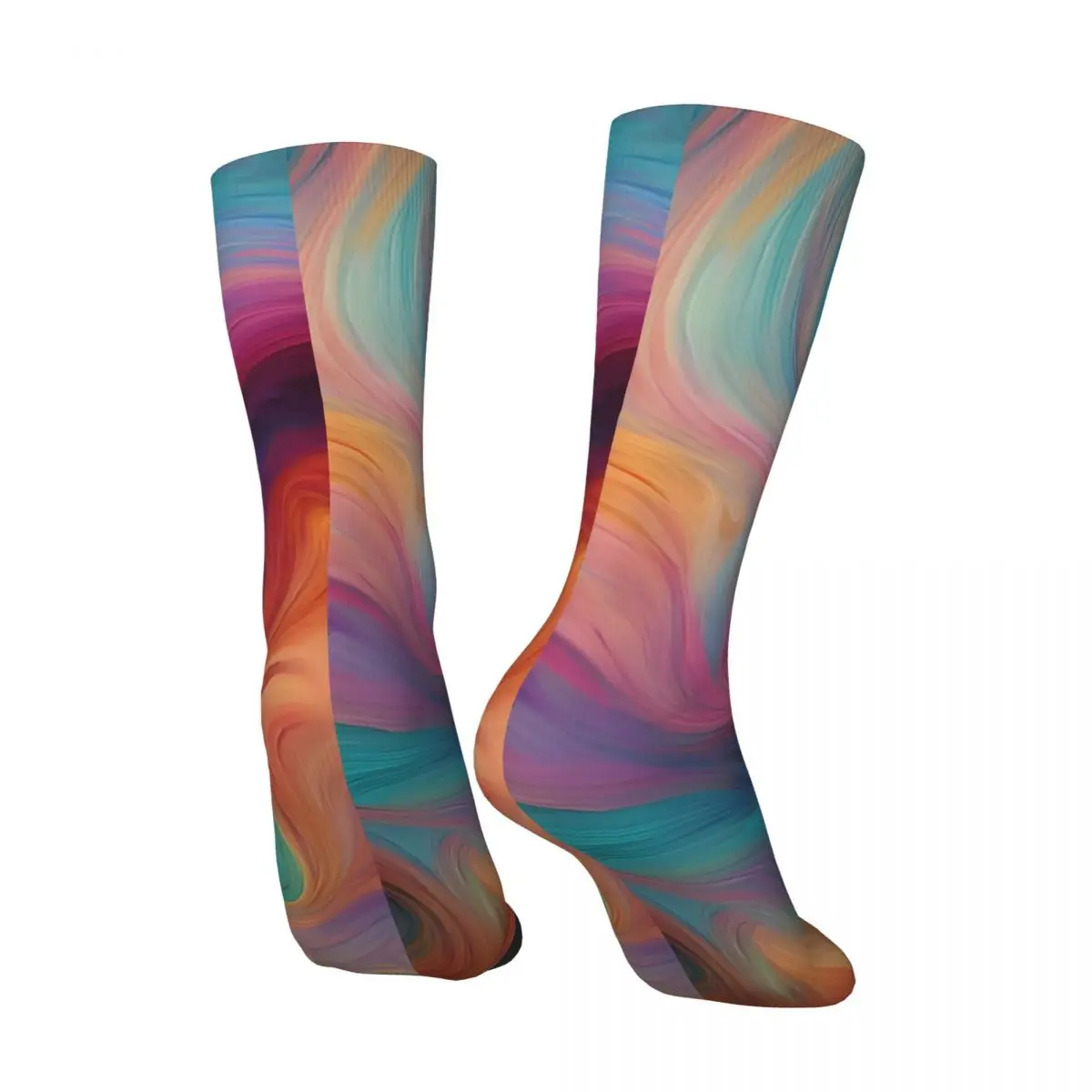 Crazy compression psichedelic Swirl Sock for Men Vintage Quality Pattern Crew Sock novità