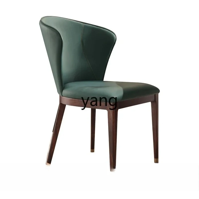 LTT New Chinese Ebony Backrest Dining Chair Modern Simple All Solid Wood Household Chair