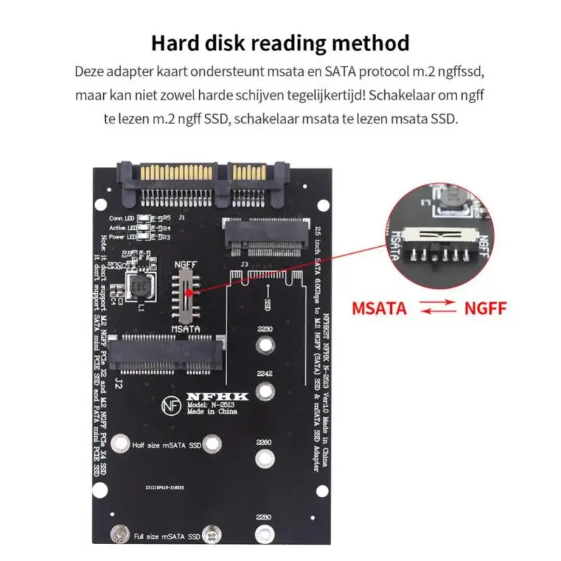 M.2 SSD To 2.5“ SATA NVMe M.2 NGFF SSD To SFF-8639 Adapter Converter