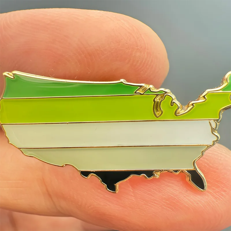 Aromantic Pride Flag Metal Soft Enamel Lapel Badge Pins Brooches