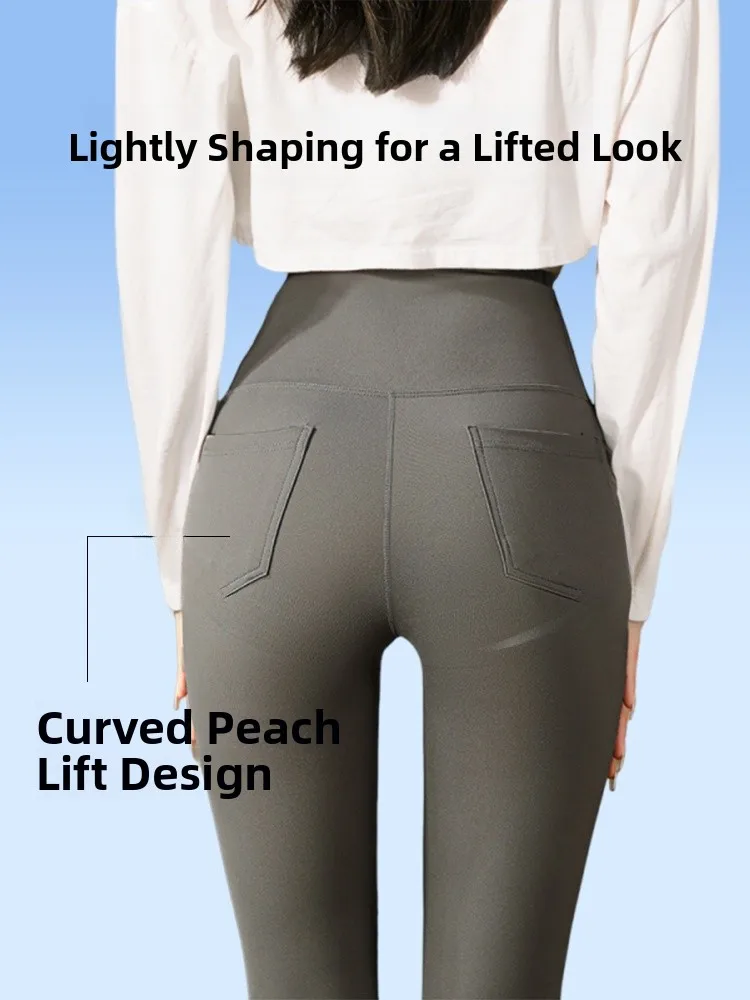 High Waist Yoga Pants Women's Fitn Sports Pants Summer New Sle  Person ket Model Versatile High Waist Abdomen Control