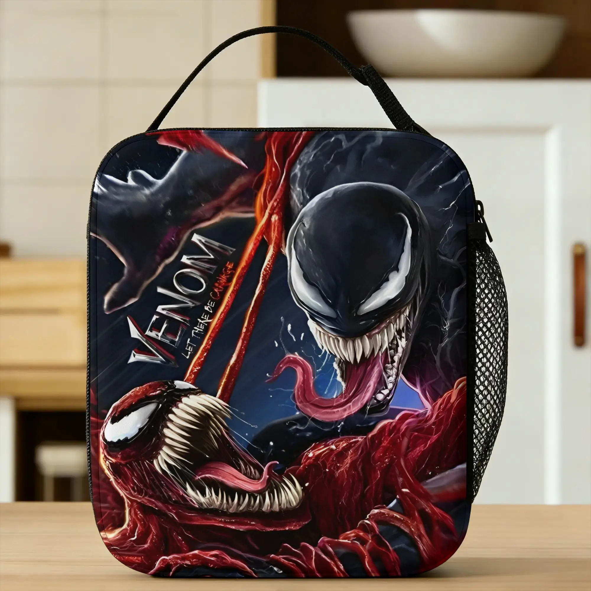

Venom Lunch Bag Portable Zipper Lunch Box Child Outdoor Picnic Graphic Design Cooler Bag Leisure Oxford Thermal Lunch Bags