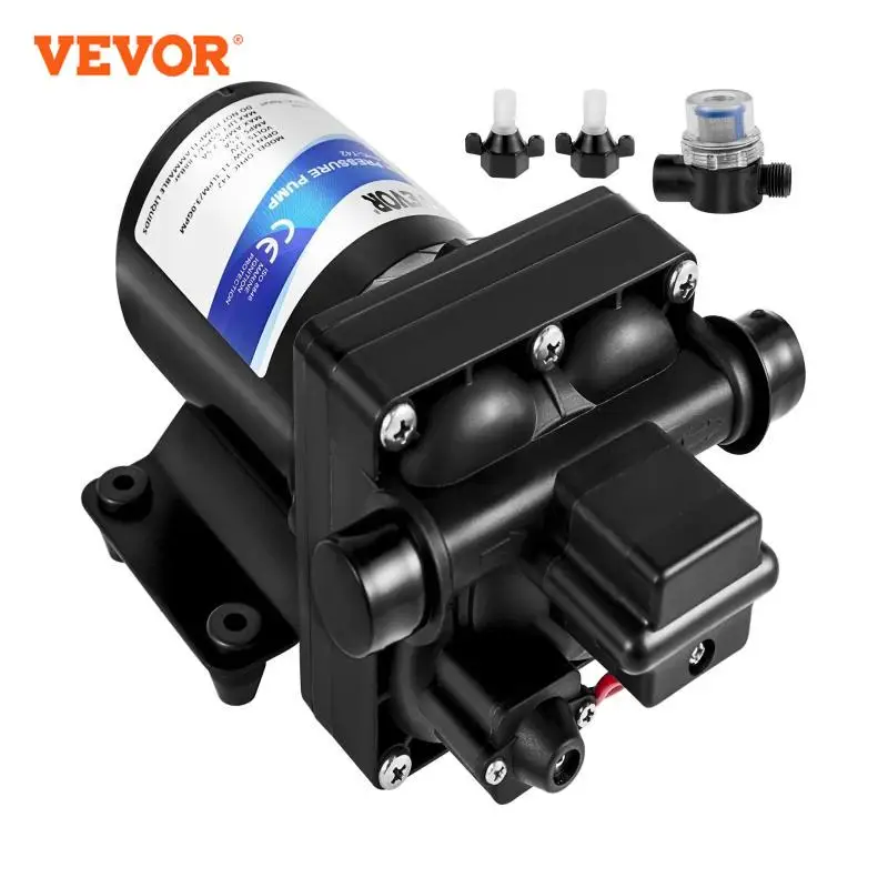 VEVOR 4GPM Fresh Water Pump 12V Self Priming Sprayer Pump RV Water Pump w/ Pressure Switch RV Camper Marine Boat  Diaphragm Pump