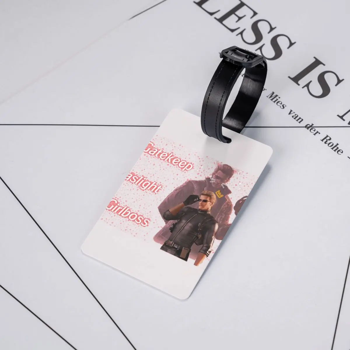 ألبرت ويسكر Gaslight Gatekeep Girlboss علامات الأمتعة حقيبة السفر موضة الأمتعة الصعود علامة التسمية حامل معرف اسم العنوان #5