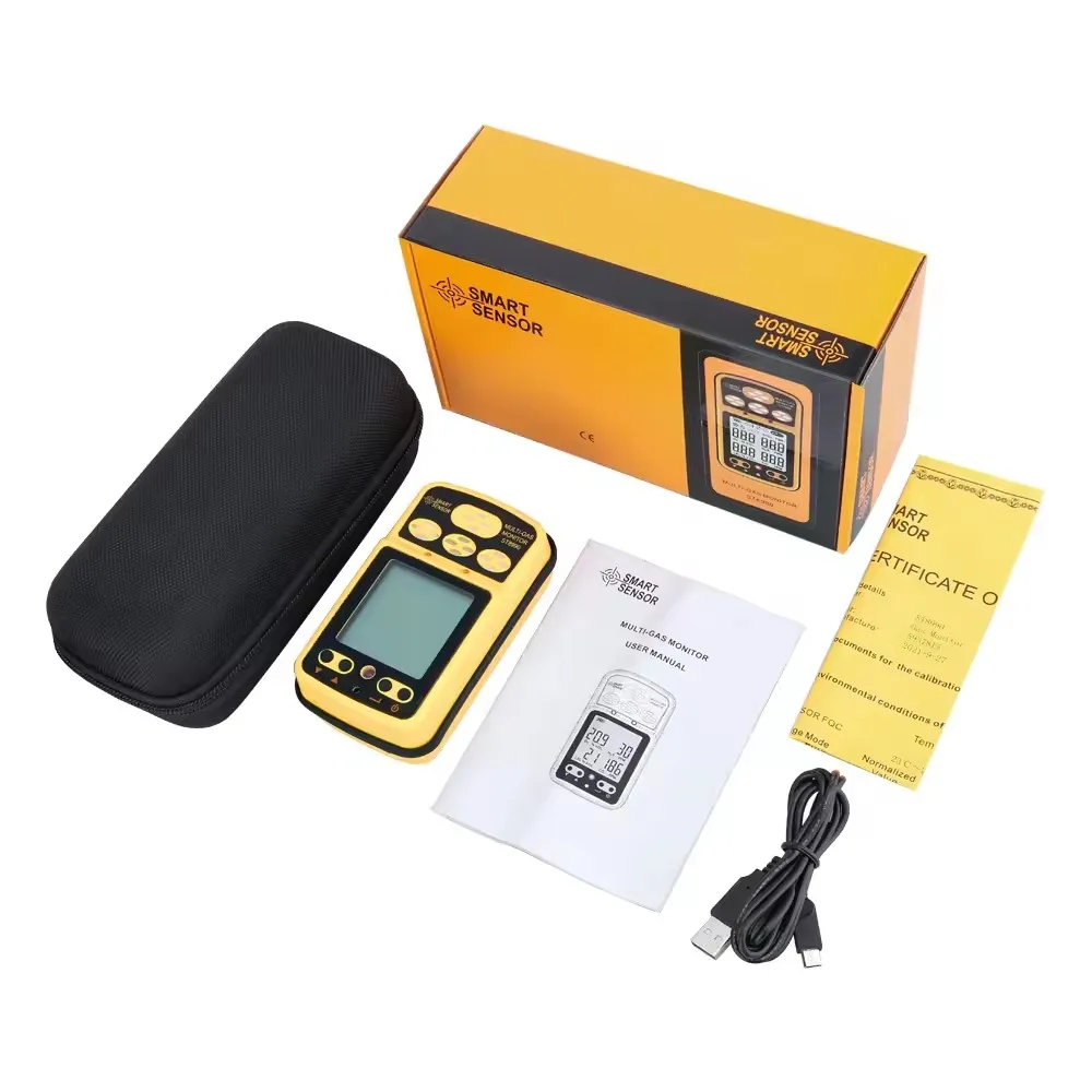 4 In 1 Multifunction Gas Detector Gas Monitor With Backlight Rechargeable Gas Analyzer