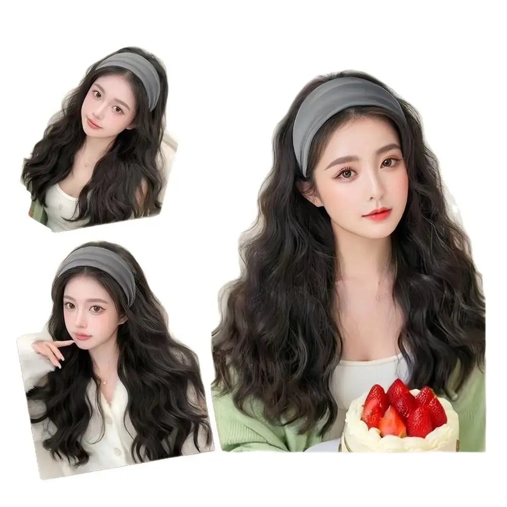 

Новая длинная волнистая вьющаяся повязка на голову U-образной формы, натуральные шиньоны, синтетическое наращивание волос, искусственная повязка для волос для женщин