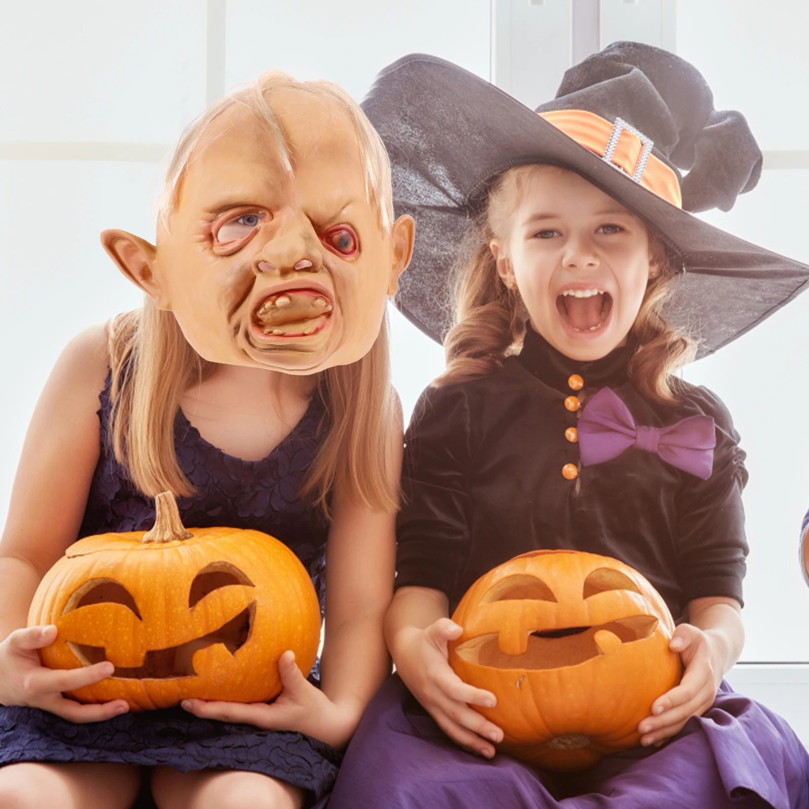 قناع التقطير غير قابل للتشوه، دعامة رأس مخيفة، دعائم مكياج للحفلات ماردي جراس المضحكة