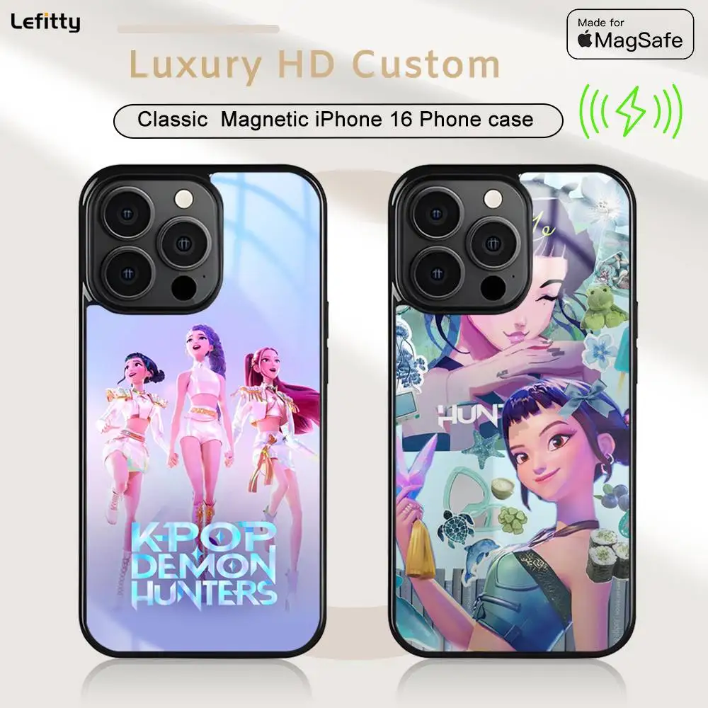 

Kpop D-Demon H-Hunters Phone Case For iPhone 16 15 14 13 12 11 Pro Max Plus Mini Magsafe Charging Cover Magnetic Hard Shell