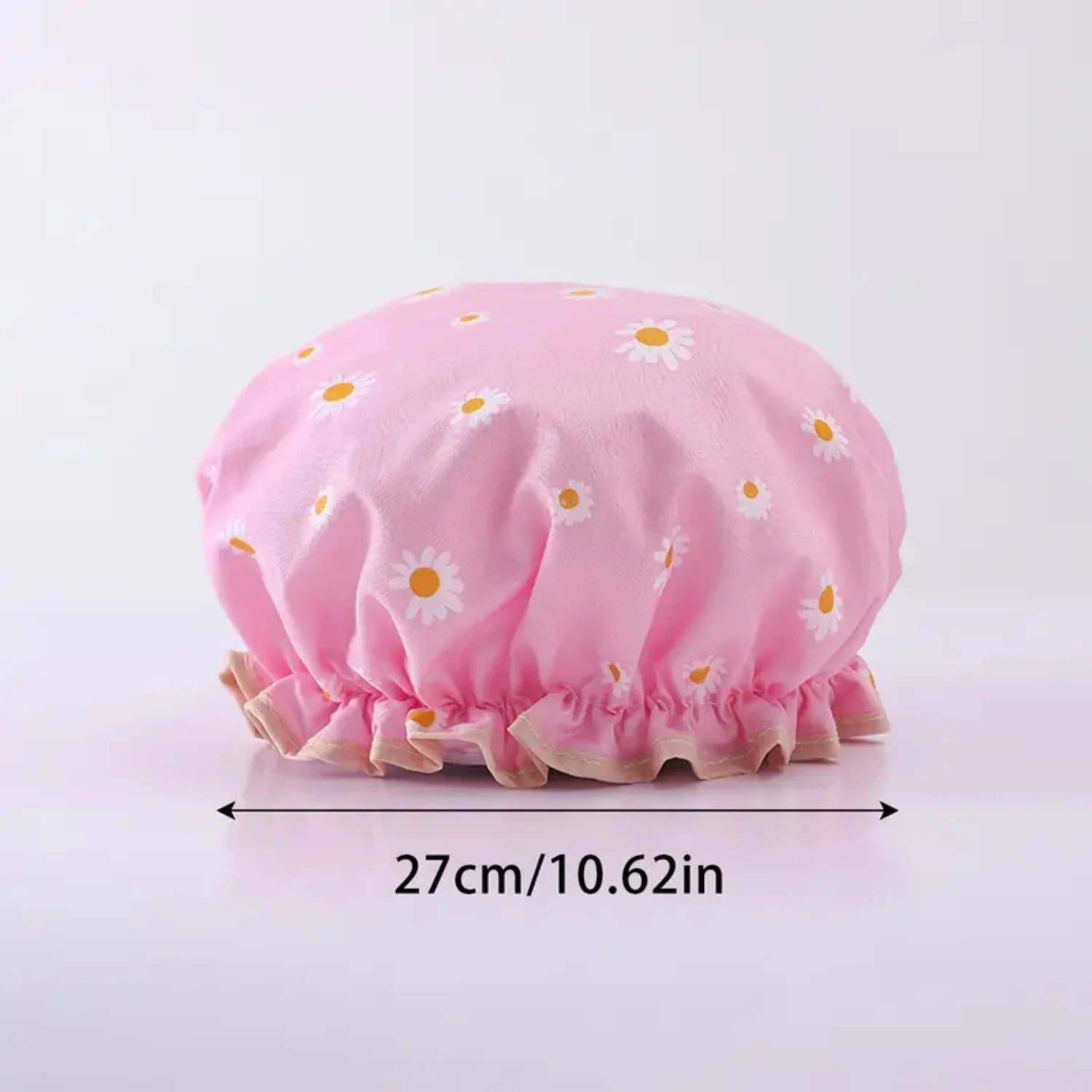 여성용 방수 및 내구성 이중 레이어 안감 조절 가능 샤워캡 (목욕캡 포함)