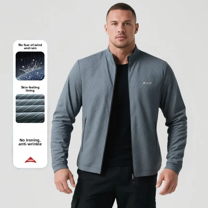 

Мужская куртка с воротником-стойкой, легкая весенне-осенняя верхняя одежда, удобная посадка, мужская модель, китайский бренд, повседневная модная