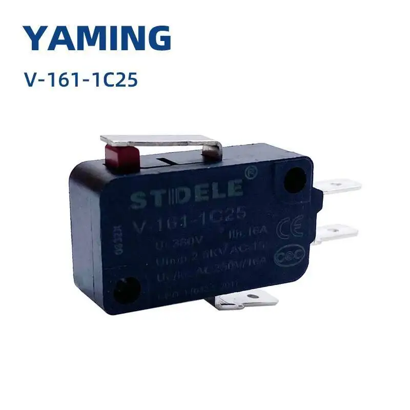 Mikroprzełącznik krańcowy Srebrny Styk Chwilowy Samoresetowanie Sterowanie ręczne V-16-1C25 V-161 162 163 164 165 166