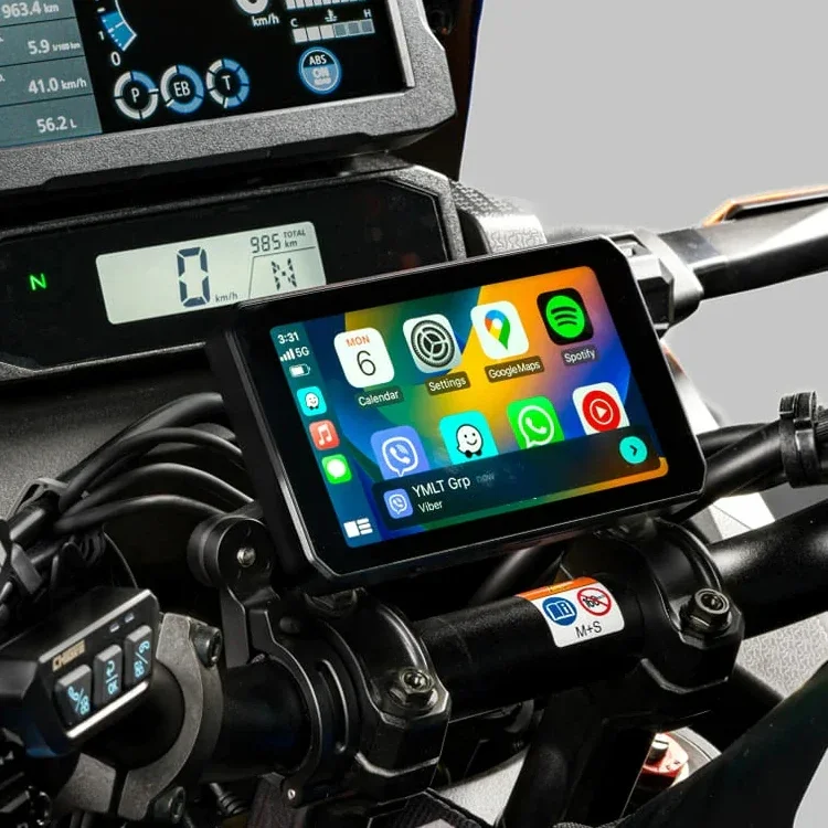 CHIGEE AIO-5Lite Tire Pressure Monitoring Front Carplay Auto Small Dashboard Camera For Motorcycle